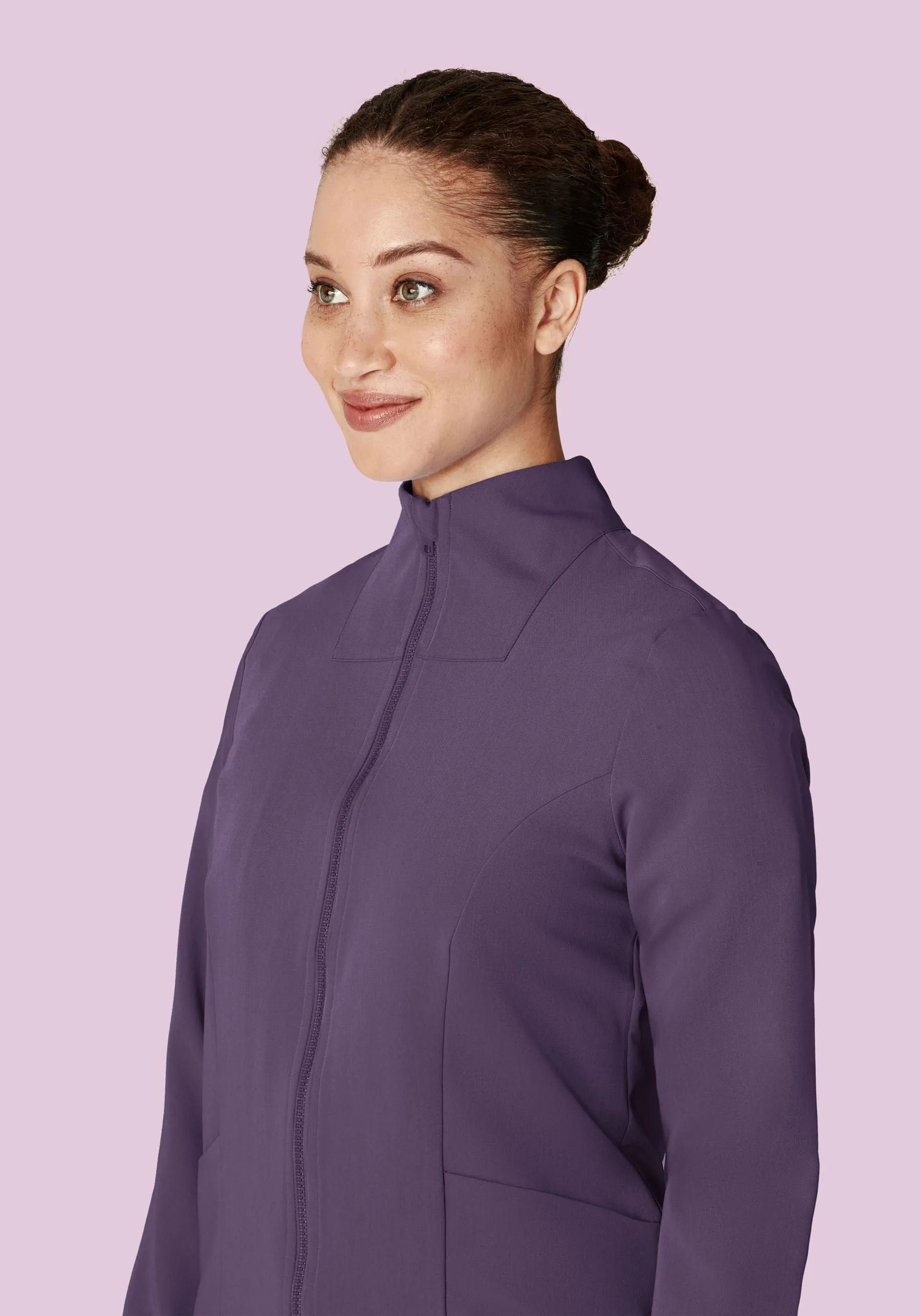 Women's Modern Scrub Jacket Deep Dewberry