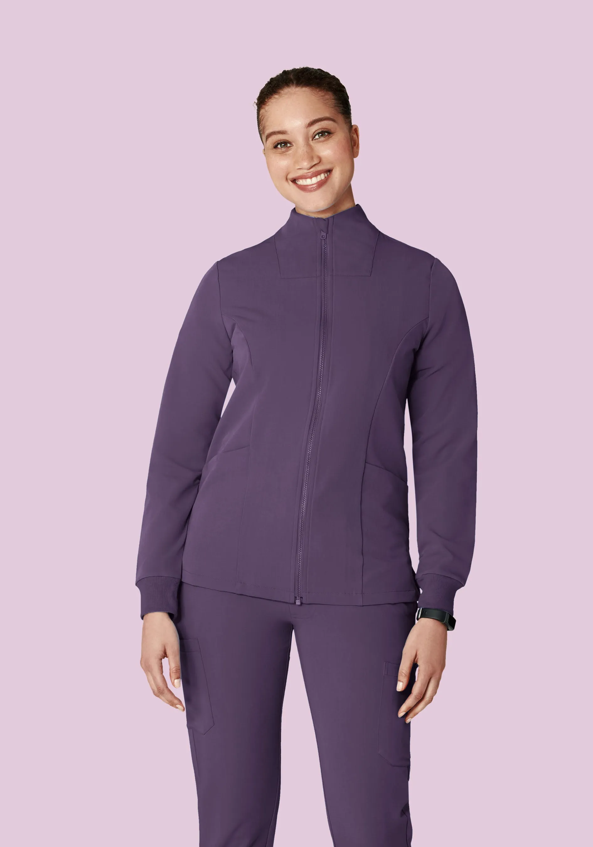 Women's Modern Scrub Jacket Deep Dewberry