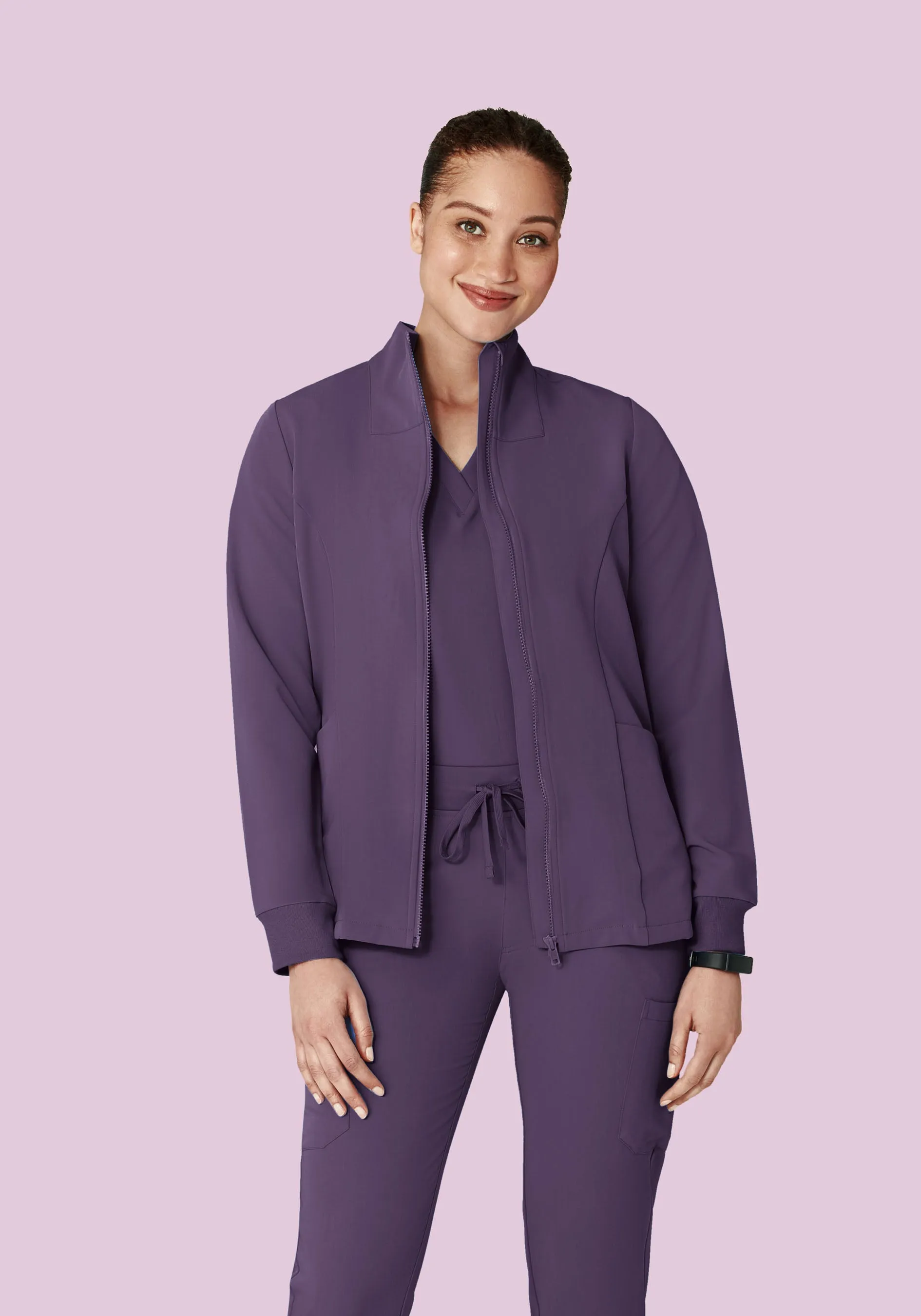 Women's Modern Scrub Jacket Deep Dewberry