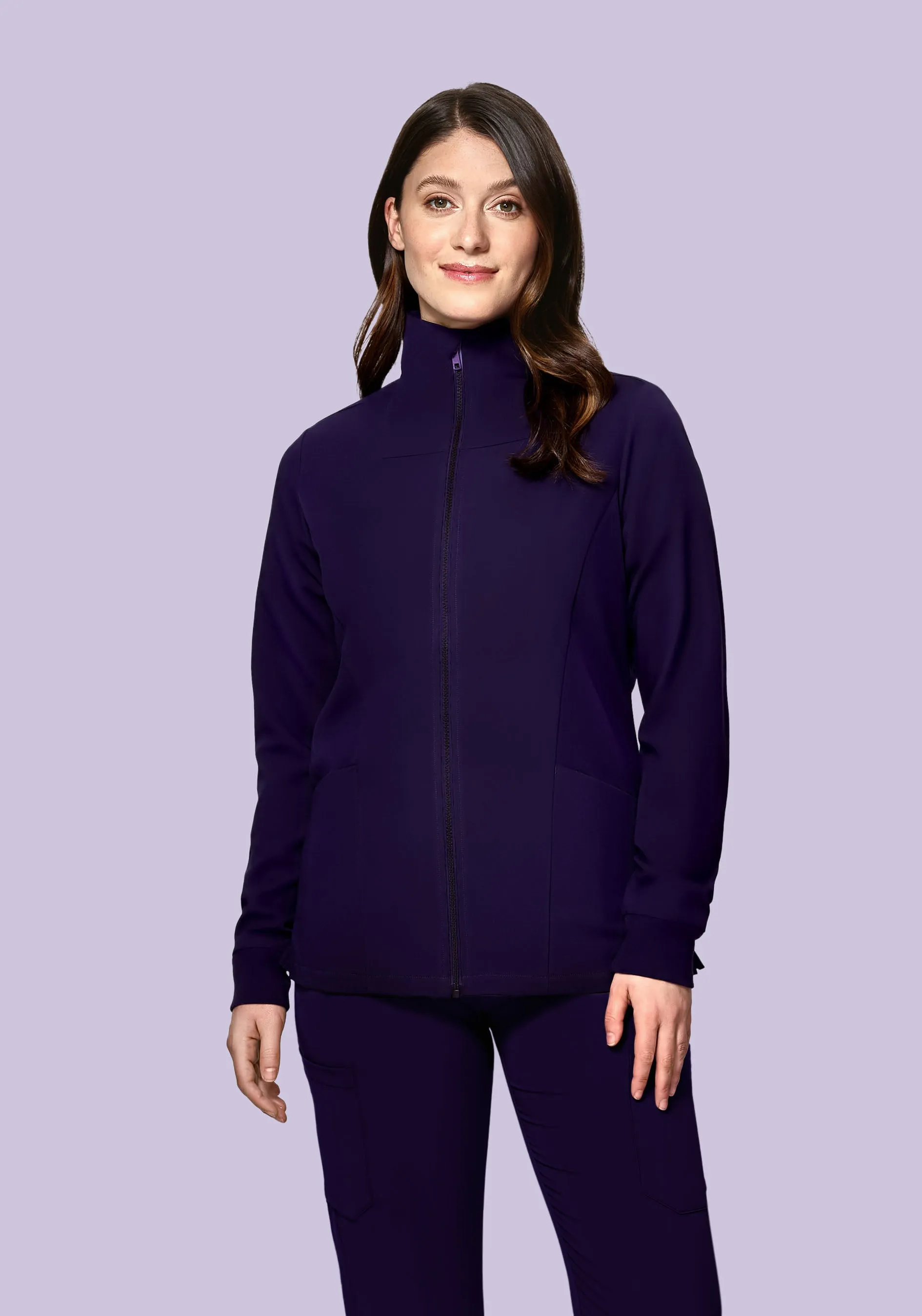 Women's Modern Scrub Jacket Eggplant