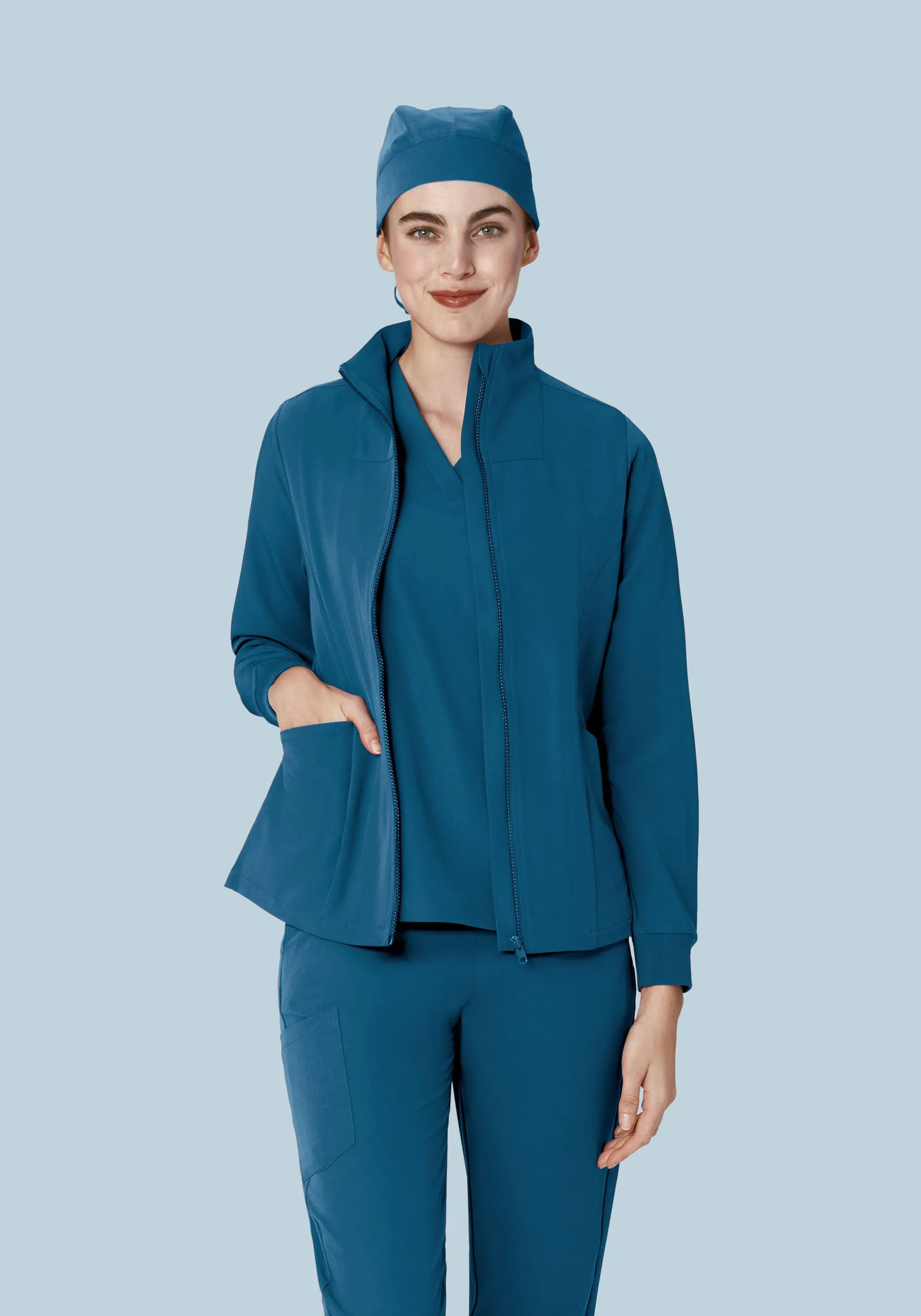 Women's Modern Scrub Jacket Harbor Blue