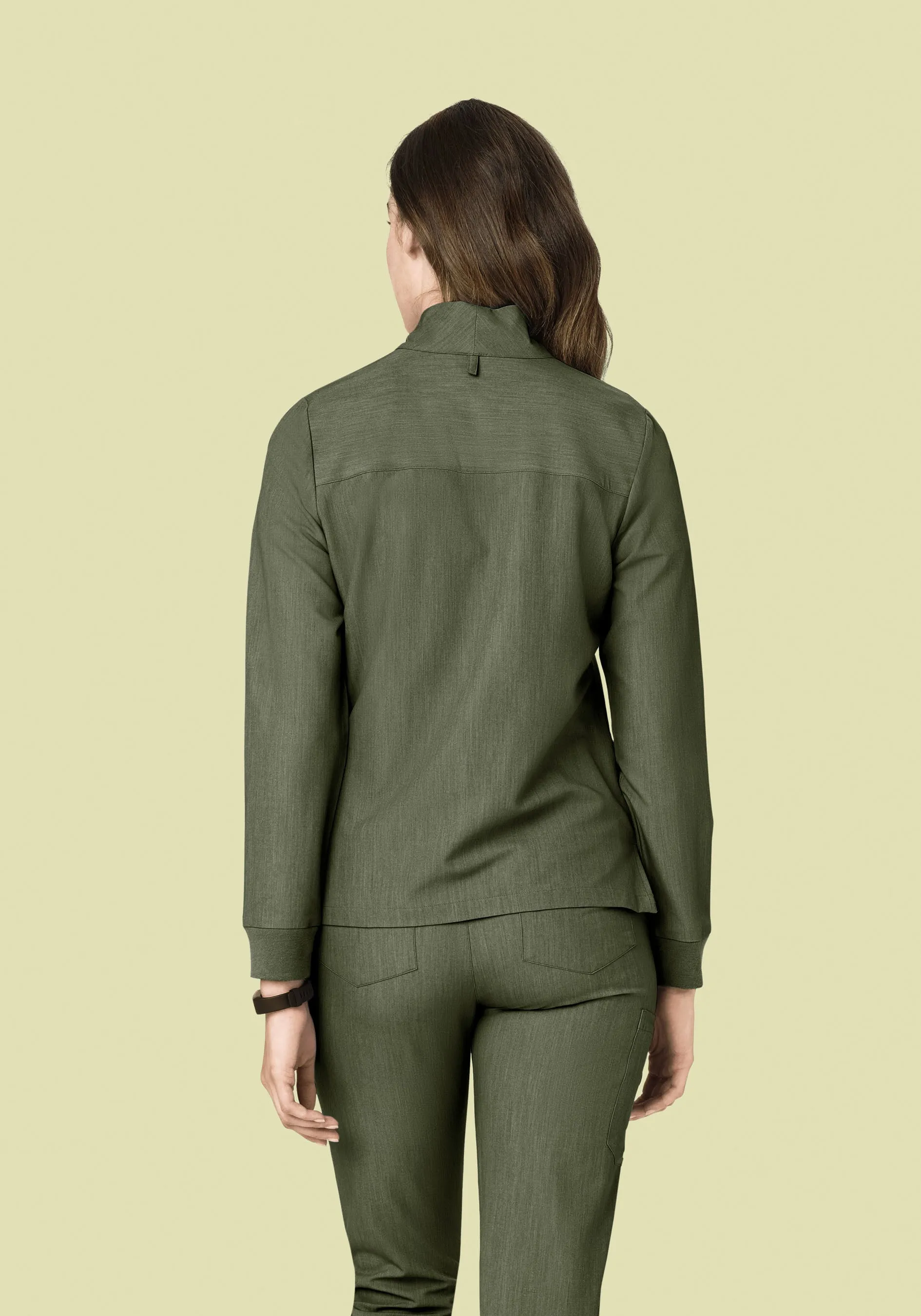 Women's Modern Scrub Jacket Heather Olive