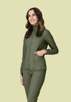 Women's Modern Scrub Jacket Heather Olive