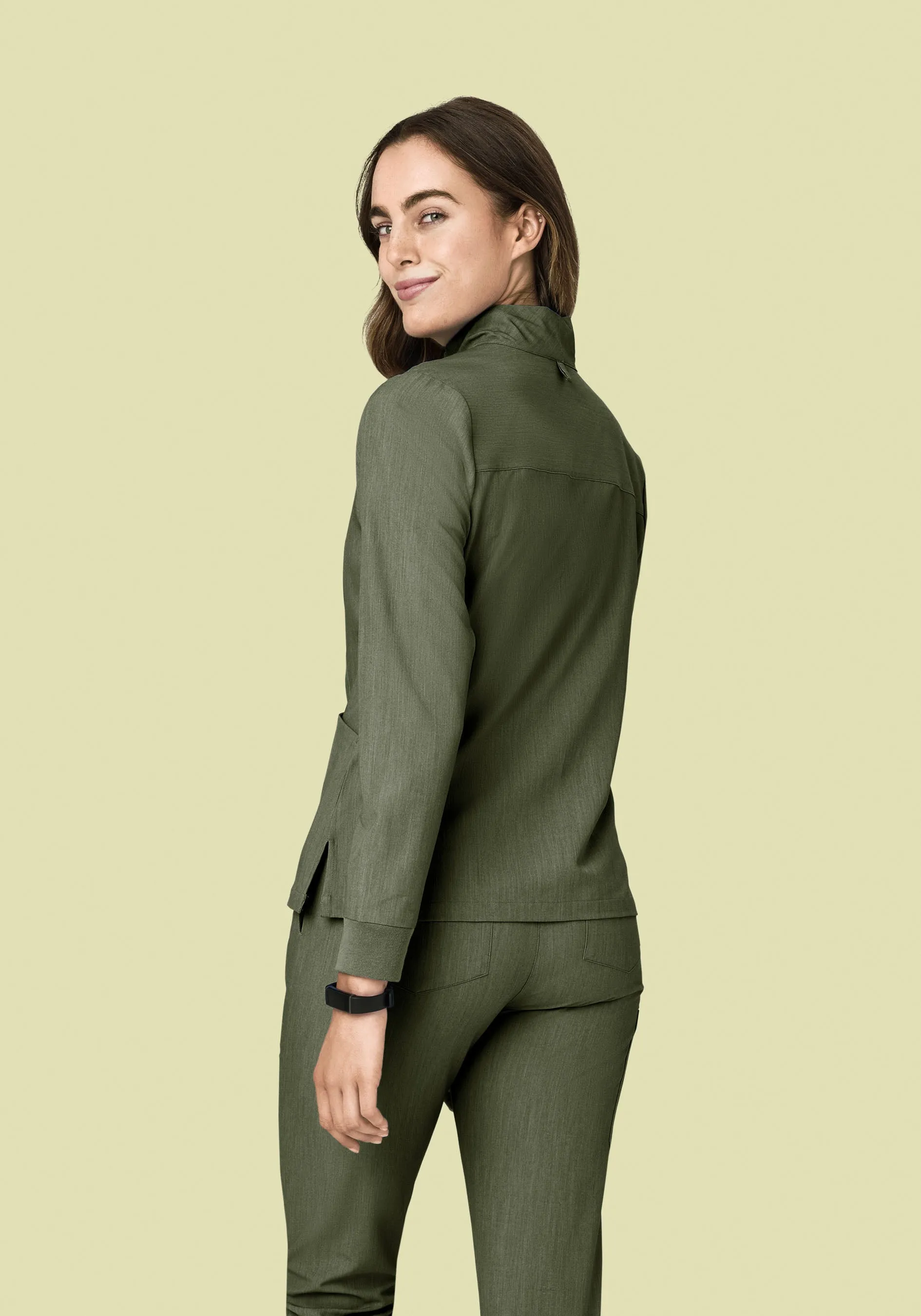 Women's Modern Scrub Jacket Heather Olive