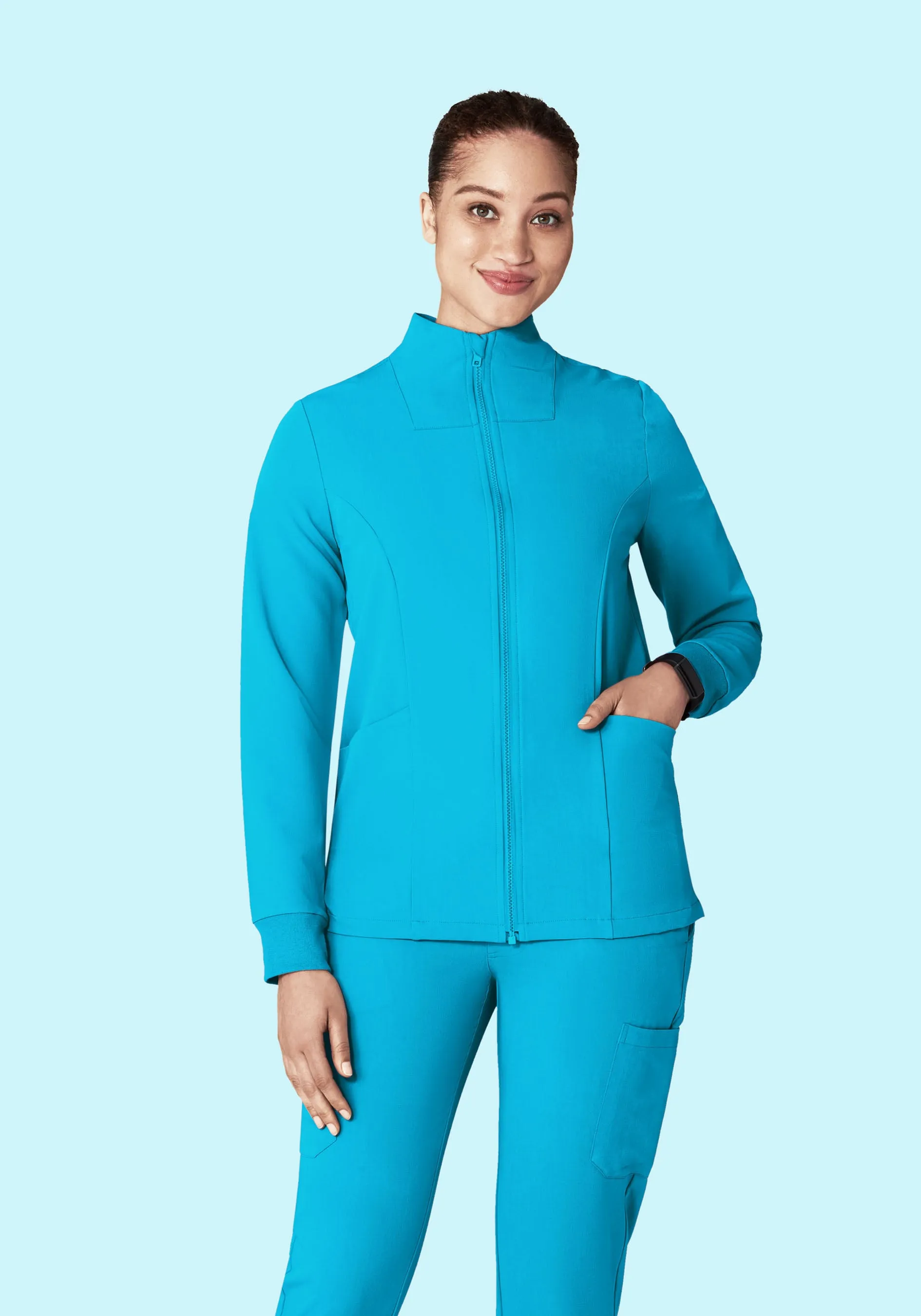 Women's Modern Scrub Jacket Pacific Blue