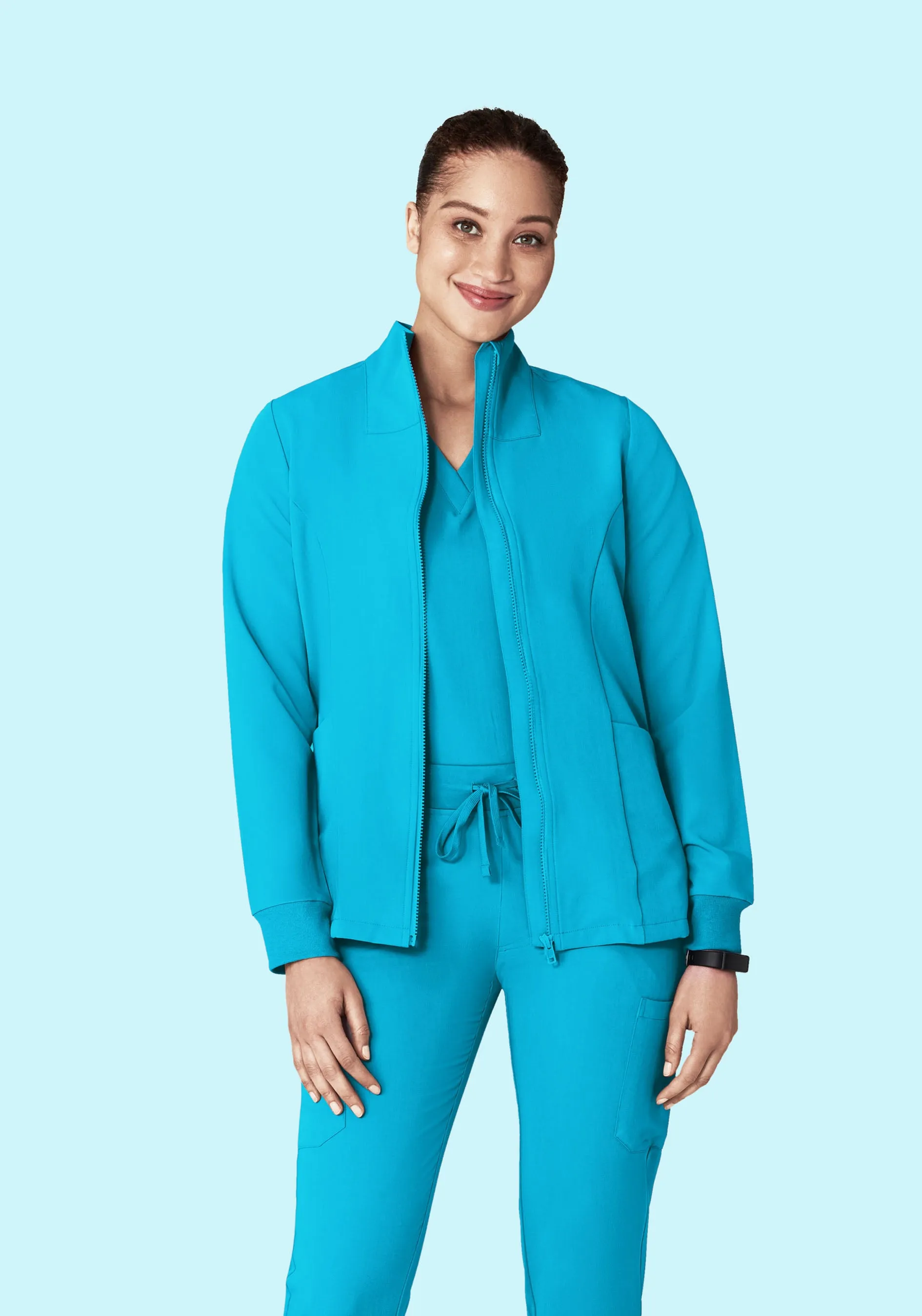 Women's Modern Scrub Jacket Pacific Blue