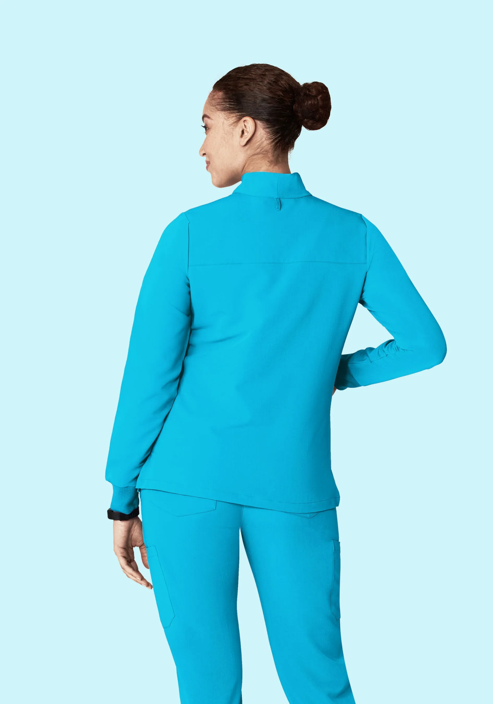 Women's Modern Scrub Jacket Pacific Blue