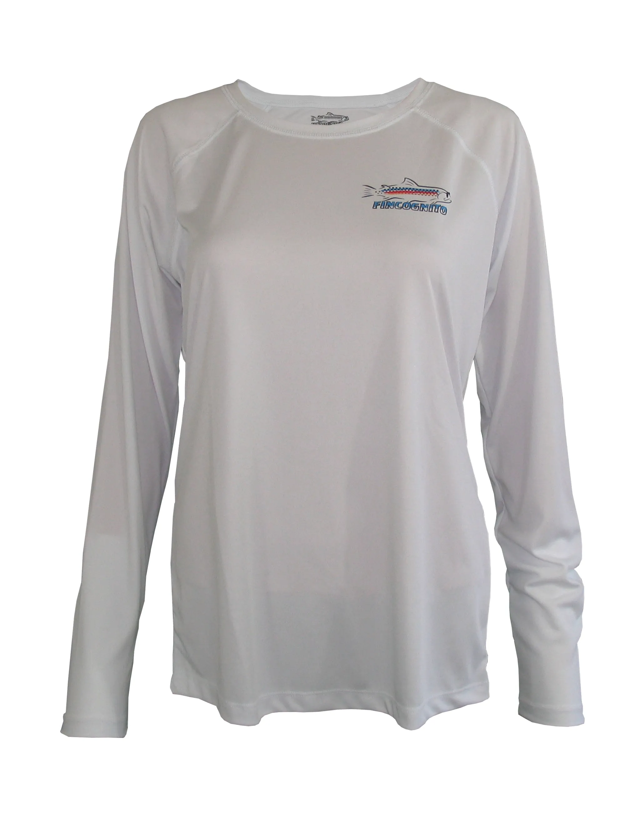 Women's Sun Protective Fishing Shirt White/Tarpon Layup